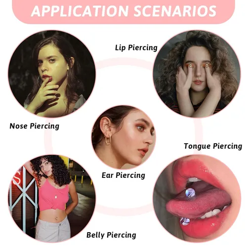 Miniatura 8 de 20G Agujas para piercing con catéter - 6 piezas de agujas para perforación, agujas huecas para catéter para oreja, nariz, ombligo, pezón, labio