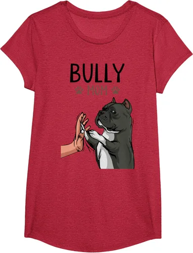 Miniatura 65 de American Bully Mom Cute Dog Mama Camiseta divertida para mujer, Blanco, S