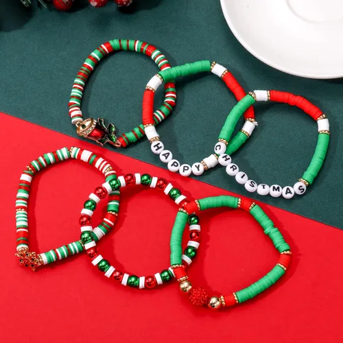 Miniatura 284 de Surfer Heishi - Pulseras apilables para mujer, apilables, de vinilo arcoíris, disco de arcilla, pulseras elásticas para la amistad, joyería bohemia