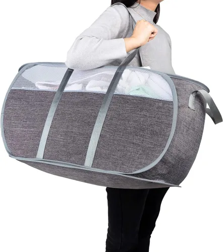 Cesta de lavandería emergente, con asas duraderas, cesta de lavandería plegable, fácil de abrir y plegar para dormitorio universitario, habitación