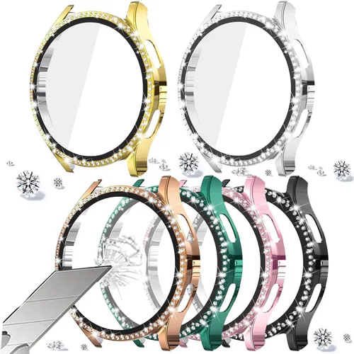 Miniatura 64 de DEALELE Paquete de 1 + 3 fundas y protector de pantalla compatible con Samsung Galaxy Watch FE / 5/4 de 1.575 pulgadas, funda protectora
