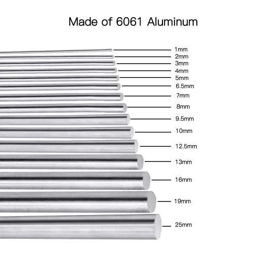 Miniatura 3 de Feelers Varilla redonda de aluminio 6061 de 1/8" (3mm) de diámetro, varilla sólida de aluminio para bricolaje, 150mm de longitud, 20 piezas