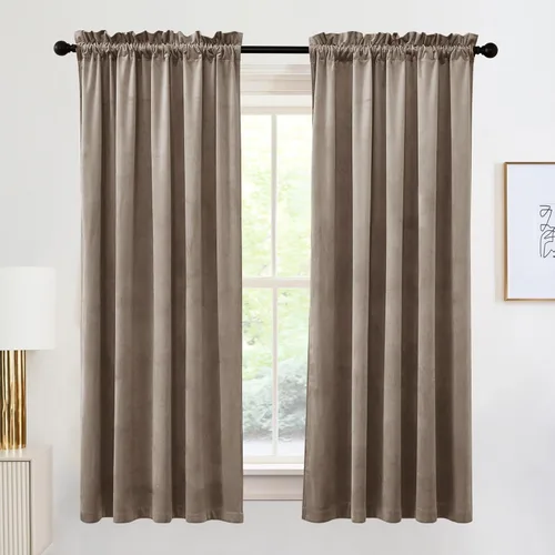 Miniatura 40 de RYB HOME Cortinas de terciopelo verde oliva de 72 pulgadas de largo, cortinas opacas con aislamiento térmico, tratamiento de ventana, decoración