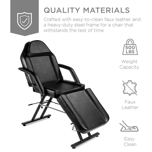 Miniatura 6 de Nueva camilla/silla de masajes, para barberías, tratamientos de belleza, faciales, tatuajes, equipo para salón, incluye banquito