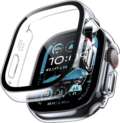 Miniatura 39 de TAURI - Juego de 2 carcasas rígidas para Apple Watch SE Series 6, 5, 4, 1.732 in (44mm), protector de pantalla integrado de cristal templado 9H, Azul