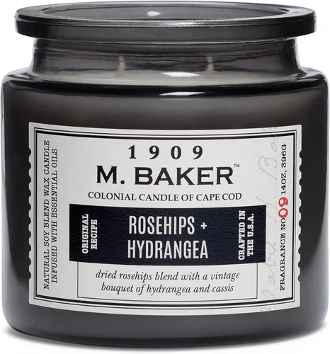 Miniatura 7 de Vela Colonial de frasco con aroma a rosa mosqueta y hortensia Vela de 2 mechas de cera de soja natural para el hogar Vela relajante de 7-Gris