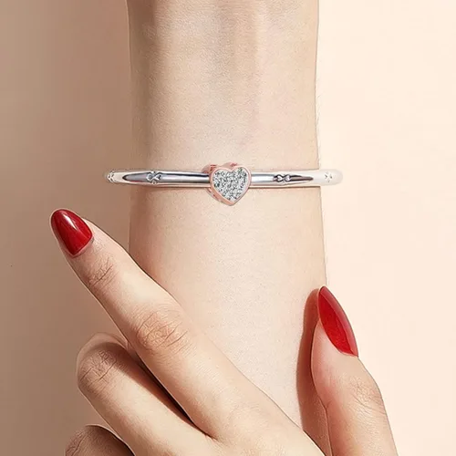 Miniatura 5 de KunBead Dijes de cuentas de amor de corazón con diamantes de imitación para mamá, compatibles con pulseras Pandora, cumpleaños, día de la madre