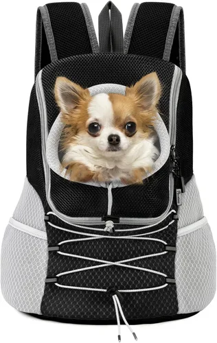 Pawaboo Mochila transportadora para perros y mascotas, mochila de transporte frontal para perros pequeños, medianos y gatos, mochila de transporte