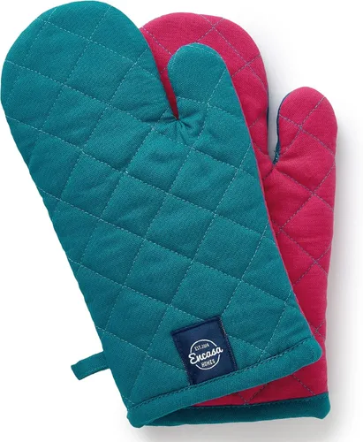 Miniatura 2 de Encasa XO Guantes de algodón resistentes al calor (juego de 2 piezas) – Acolchado y seguro 12 x 6.6 pulgadas – para cocina, cocinar y hornear, asar