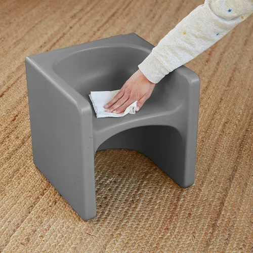 Miniatura 9 de ECR4Kids Tri-Me - Juego de mesa y sillas cubo, muebles multiusos, gris oscuro, 3 piezas