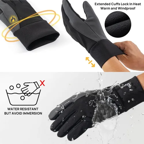 Miniatura 5 de Guantes de invierno para hombres y mujeres, guantes cálidos mejorados para pantalla táctil para clima frío, para correr, conducir, ciclismo