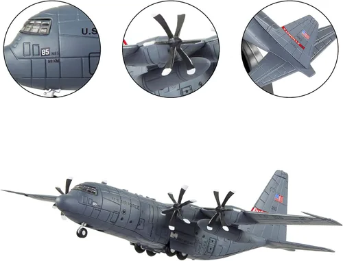 Miniatura 2 de HANGHANG 1/200 Modelo Militar Avión C-130 Aleación Avión Modelo Modelo Avión Modelo Avión para Colecciones y Exhibiciones