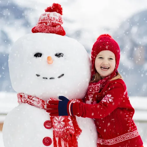 Miniatura 13 de Hicdaw 6 pares de guantes de invierno para niños, guantes de punto elásticos y cálidos para niños o niñas