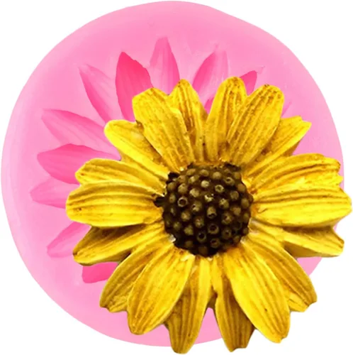 Molde de silicona para crisantemo, moldes de fondant de girasol para decoración de pasteles de flores, decoración de cupcakes, caramelo de (Style L)
