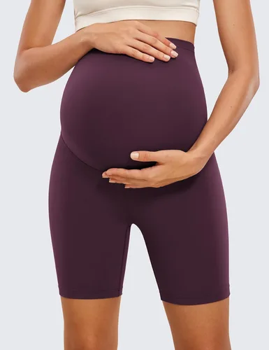 Miniatura 2 de CRZ YOGA Butterluxe - Pantalones cortos de yoga de maternidad sobre el vientre de 6 pulgadas, pantalones cortos de ciclismo atléticos