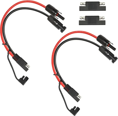 Miniatura 8 de 2 piezas de 1 pie de cable adaptador de panel solar a SAE - Cable de extensión de conector SAE 10AWG para kit de cargador de batería de panel solar