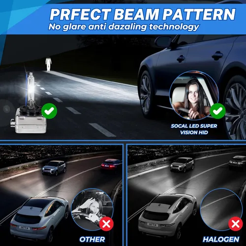 Miniatura 3 de SOCAL-LED LIGHTING Bombillas de Faros HID de Xenón D8S 35W - 10000K Azul Profundo - 66548 66549 12411C1 Repuesto Directo OEM de Haz Alto y Bajo