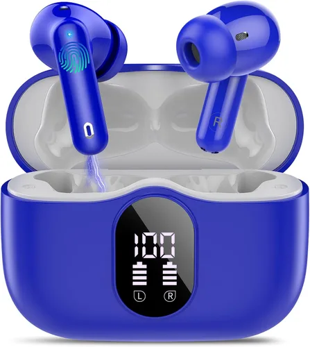 Miniatura 18 de Auriculares inalámbricos, Auriculares Bluetooth 5.4 con graves estéreo, Auriculares intrauriculares con micrófono de cancelación de ruido y pantalla