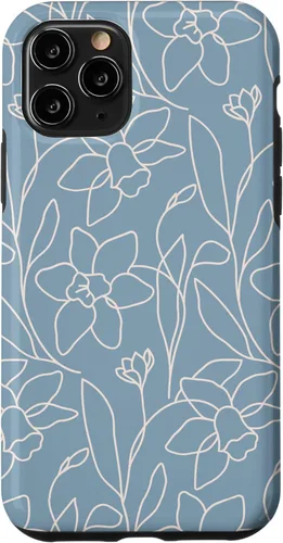 Miniatura 29 de Poppy Flower Line Art Modern Leaves Boho Light Blue Case for iPhone 17