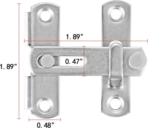 Miniatura 2 de INIRET Paquete de 4 pestillos para puerta de granero, 1.89 x 1.89 pulgadas, acero inoxidable de níquel cepillado para mascotas, pestillo de puerta