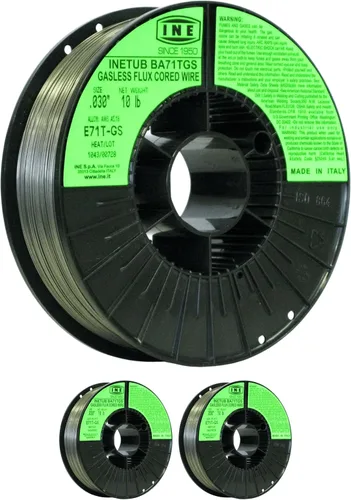 Miniatura 21 de Carrete de alambre de alma fundente sin gas BA71TGS de Inetub, de 0.030 pulgadas, 2 libras, para soldar acero al carbono
