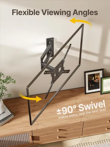 Miniatura 5 de monTEK Soporte de pared para TV de movimiento completo para televisores y monitores planos y curvos de 23 a 65 pulgadas, soporte articulado