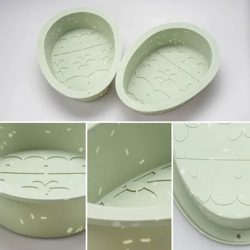 Miniatura 3 de Moldes para pastel de huevo, molde de silicona para huevos de Pascua, paquete de 2 moldes grandes rompibles para huevos de 7 pulgadas, moldes