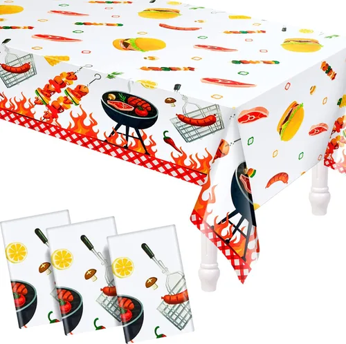 Miniatura 8 de Amylove Paquete de 2 manteles de pícnic para fiestas de barbacoa, 86 x 51 pulgadas, resistentes a las manchas, para baby shower, cumpleaños