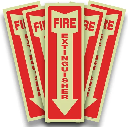 Miniatura 25 de iSYFIX Letrero para extintor de incendios – Paquete de 2 carteles reflectantes de aluminio 040 100% libre de óxido, laminado para máxima resistencia