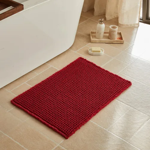 Miniatura 84 de Triohero Tapete de baño con diseño de gofre, tapete de baño pequeño y bohemio, antideslizante, lavable, ultra suave, súper absorbente, de secado