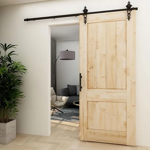 Miniatura 8 de Moderno tirador de puerta corrediza de granero de 9.5 pulgadas con juego de accesorios empotrados, diseño rústico, acabado con recubrimiento