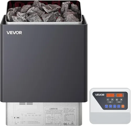 Miniatura 11 de VEVOR - Calefactor de sauna, estufa eléctrica de 9 kW, 220 V, calefactor de baño de vapor con controlador digital externo, temporizador de 3 h