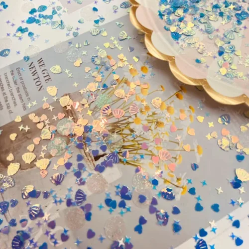 Miniatura 4 de 2000 piezas de confeti de mesa de PVC con purpurina de conchas de sirena para bodas, cumpleaños, despedidas de soltera, decoraciones de fiesta
