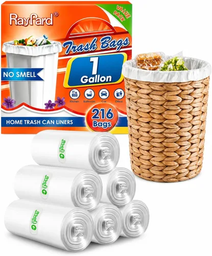 Miniatura 12 de Bolsas de basura pequeñas y fuertes de 6 galones (ajuste de 5.5-6 galones), 72 bolsas de basura de 25 litros para el hogar, oficina, cocina, baño