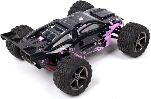 Miniatura 3 de SummitLink Reemplazo de cuerpo personalizado compatible con color rosa fangoso sobre negro para automóvil o camión RC escala 1/16