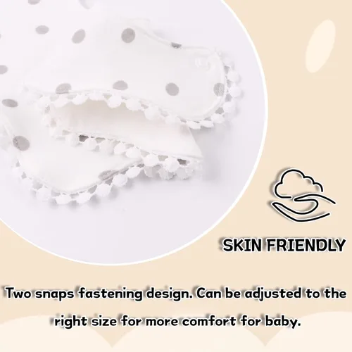 Miniatura 4 de Bamery Baberos tipo bandana para bebé, baberos de algodón blanco para babeo y dentición, absorbentes para niños y niñas Estrella+punto+nieve