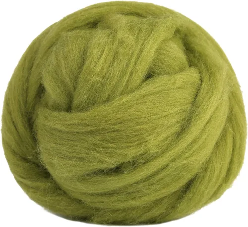 Miniatura 38 de 3.53 oz lana Roving, suministros de fieltro de lana, lana pura, hilo grueso, hilado de lana giratoria para fieltro de aguja, fieltro húmedo, Blanco