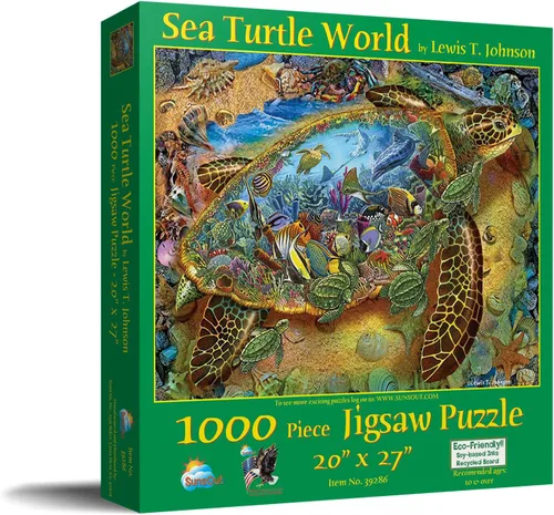 Miniatura 2 de SUNSOUT INC - Sea Turtle World - Rompecabezas de 1000 piezas por artista: Lewis T. Johnson - Tamaño terminado 20" x 27" - MPN # 39286