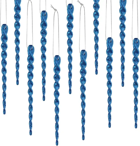 Miniatura 38 de 30 piezas de carámbanos de plástico trenzados para árbol de Navidad; adornos colgantes para árbol de Navidad, fiesta de Navidad, boda, fiesta