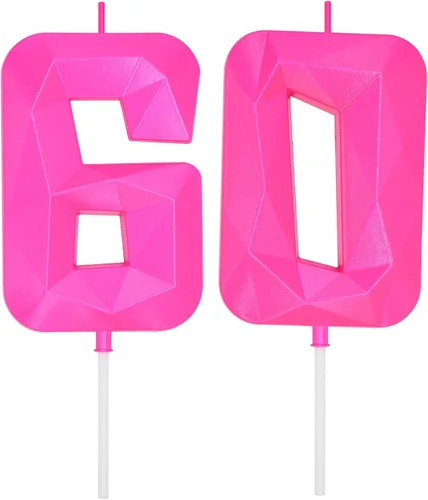 Miniatura 239 de DERVENTA Velas de cumpleaños con números grandes, 3D, color rosa, 3.7 pulgadas, decoración para tartas de fiesta, 1 pieza (número 3 rosa)