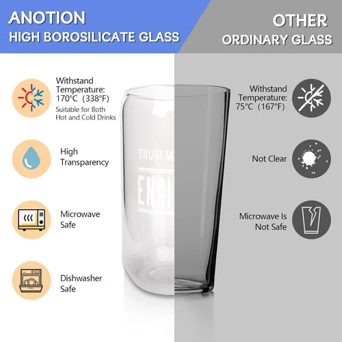 Miniatura 6 de ANOTION Taza de ingeniero para él, regalos para el día de San Valentín, regalos de broma para él, lindas tazas de vidrio, regalos para ingenieros