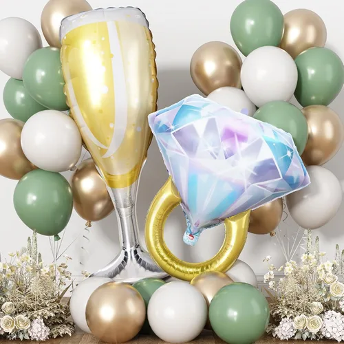 Miniatura 10 de Globos azul marino y dorados, 50 piezas de globos de confeti azul marino perla doble relleno blanco arena metálico cromado dorado de 12 pulgadas
