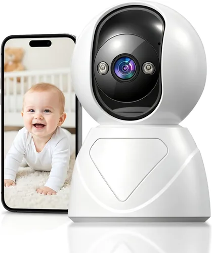 Cámara de Seguridad Interior Panorámica/Inclinable de 3MP, WiFi 5G Cámaras Domésticas Giratorias 360° para Monitor de Bebé/Cámara de Mascotas,