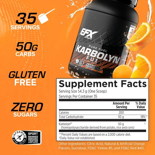 Miniatura 3 de EFX Sports Karbolyn Fuel Polvo de carbohidratos de rápida absorción Carga de carbohidratos, energía sostenida, recuperación rápida, sin