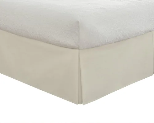 Miniatura 4 de sheetsnthings Falda de cama sin arrugas de 650 hilos (individual XL, blanco sólido) mezcla de algodón de 650 hilos