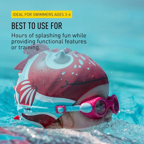 Miniatura 5 de FINIS H3 Goggle - Gafas de natación para niños, antivaho, protección UV, a prueba de fugas, gafas de natación juveniles, de 4 a 12 años