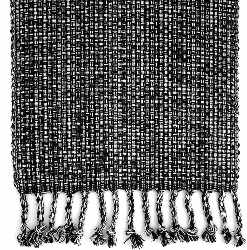 Miniatura 2 de Camino de mesa 100% algodón para mesas de comedor, rectangular, tejido de dos tonos, 72 x 13 pulgadas, suave y duradero, color negro (paquete de 1)