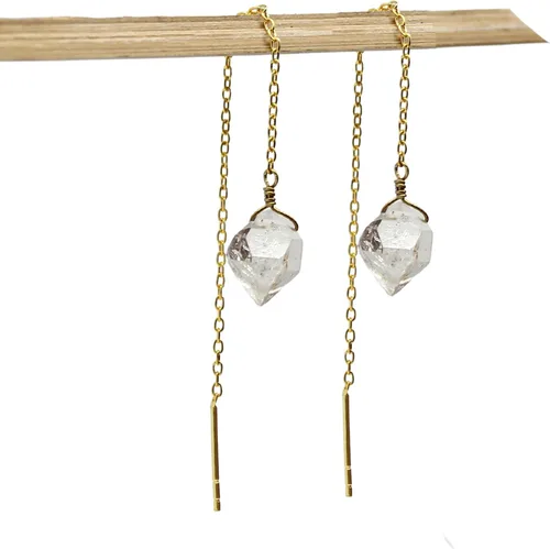 Miniatura 9 de Aretes de hilo enhebrados de plata esterlina 925 naturales y en bruto, aretes con gemas para mujer, joyería hecha a mano, regalo para ella