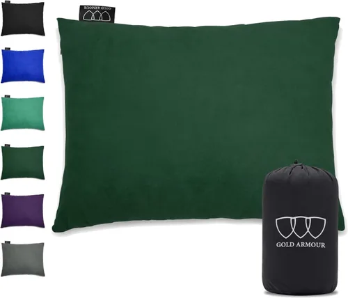 Gold Armour Almohada de espuma viscoelástica para campamento, compactas compresibles para mochileros, hamacas y viajes para niños y adultos, equipo