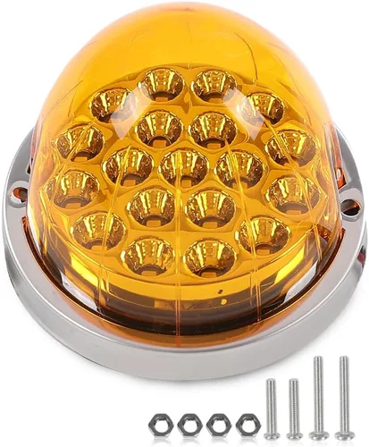 Miniatura 10 de PIT66 Lente transparente Luz LED azul Sandía (19 LED) Marcador de luz intermitente universal
